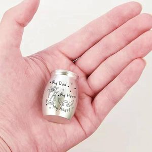 Angel Ashes Urn <b>Keepsake</b> Butterflies Cremation Urns Stainless Steel <b>Memorial</b> Ashes Holder for Human Dad Custom Size Urns - Product Image 4