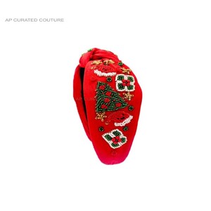 Nouveaux motifs de père noël noués broderie à la main travail bandeaux accessoires du fabricant indien pour filles et femmes - Product Image 2