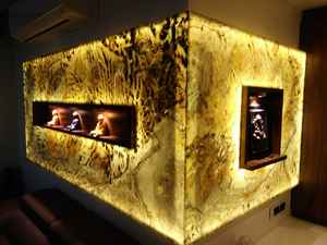 Fabricant de placage de pierre translucide en Inde Tailles 61x122cm 122x244cm Placage de pierre Placage de pierre d'ardoise flexible - Product Image 4