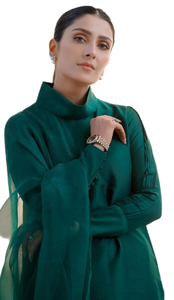 Pakistani Style Cotton Chiffon Embroidered Wedding Kurta / <b>Kurti</b> Summer Elegant Embellishments Wrinkle Free Quick Dry <b>Women</b> - Product Image 4