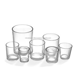 Vente en gros de bocaux à bougies transparents de haute qualité récipients à bougies en verre taille différente prix personnalisé - Product Image 1