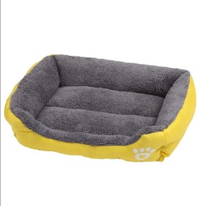 Artex Dong Thap Soft Pet Bed Cojín para dormir de felpa amarillo y gris - Product Image 1