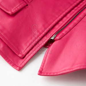 Veste en cuir véritable tricotée pour femme, couleur unie, mode hiver, vente en gros personnalisée, avec design sur mesure et service OEM - Product Image 6