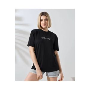 T-shirt Unisex girocollo stampata Slim Fit-nero