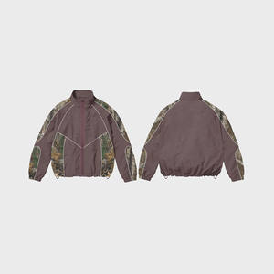 Chaqueta cortavientos transpirable impermeable de alta calidad con estampado de capucha patrón de cuero al por mayor chaquetas cortavientos para hombre - Product Image 1