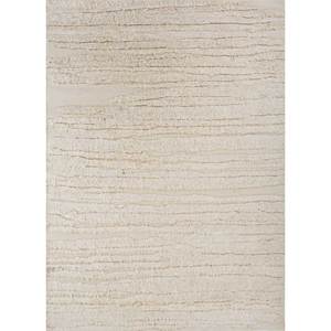 Tapis en laine noué à la main Zuri Ivory, grand format, motif rectangulaire 3D et abstrait, couleur unie, tapis de salon - AKWL-1797 - Product Image 1