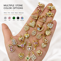 Ciondoli all'ingrosso in ottone a forma di cuore, colore rosa e verde, taglio ovale Princess, charm gioiello a forma di cuore per collane personalizzabili