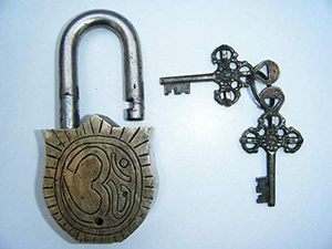 Padlock-01W Weatherproof Padlock with <b>Key</b> Heavy Duty Solid Brass Locker <b>Lock</b> Marine Grade Pad <b>Lock</b> for Outdoor Gate Fence Shed - Product Image 2