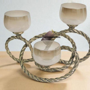 Handcrafted Amazing Golden <b>Candle</b> Stand With Glass Concrete Unique <b>Candle</b> <b>Jar</b> Perfect For Elegant Living Bedroom And Dining Room - Product Image 3