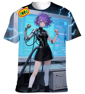 Camiseta de Punto de Manga Corta con Cuello Redondo, 100% Algodón, Transpirable, Tallas Grandes, Estilo Casual Elegante, Estampada, con Etiqueta OEM Personalizada, Nueva de Bangladesh - Product Image 3