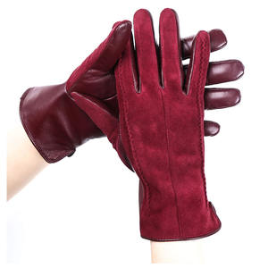 Gants en cuir pour femmes de haute qualité avec broderie en daim véritable 50% gants tactiles en cuir véritable - Product Image 1