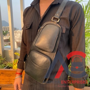 Custom Crocodile Pattern Shoulder <b>Sling</b> <b>Bag</b> Full Grain Genuine Leather Luxury <b>Men's</b> Crossbody Chest <b>Bags</b> <b>for</b> <b>Men</b> Travel Outdoor - Product Image 1