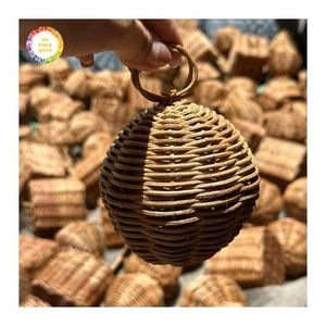 Ensemble de décorations suspendues pour arbre de Noël en rotin 99GD, étoiles en rotin créatives, accessoires de décoration de fête DIY, 10-25 cm pour Noël - Product Image 1