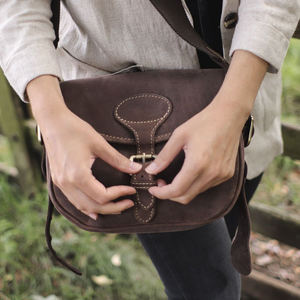 Sac à dos et pochette en toile 100% coton avec pièces en cuir de buffle véritable, résistant à l'eau, pour la chasse - Product Image 3