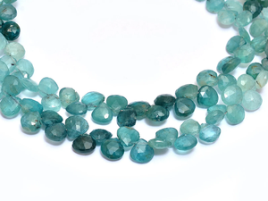 AAA Grandidierite 5mm-6mm Facetado Corazón Briolette Beads | 8 "Strand | Natural Rare Grandidierite Semi Precious Gemstone Briolette - Product Image 4