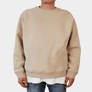 Mode luxe surdimensionné poids lourd français éponge blanc sweats 100% coton sweat Logo personnalisé sweats à col rond - Product Image 5