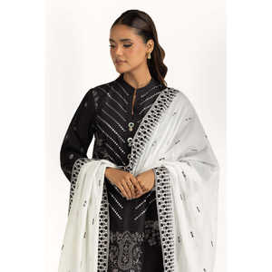 Ensemble de costume brodé en tissu lawn pour femmes IUSTKSD-1087, 3 pièces - Product Image 3