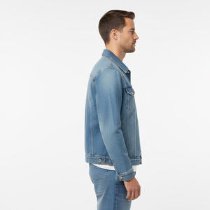 Chaqueta vaquera elegante para hombre, proveedor de fábrica OEM, venta al por mayor, moda personalizada, prendas de vestir exteriores informales, ropa de calle, ropa de moda con soporte frontal - Product Image 4