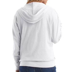 Sudaderas con capucha de manga larga informales de Invierno para mujer personalizadas 2025 con cremallera frontal, la mejor calidad y precio, técnica teñida lisa - Product Image 3