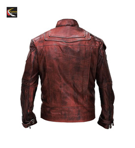 เสื้อแจ็คเก็ตนักขี่มอเตอร์ไซค์สไตล์คอสเพลย์ลายดาวสำหรับผู้ชาย ขายส่ง เสื้อโค้ทหนังเทียมสไตล์วินเทจสำหรับฮาโลวีน ขายส่ง - Product Image 5