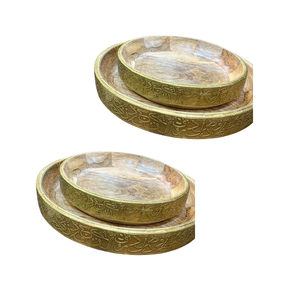 จานเสิร์ฟทำจากไม้พร้อมแผ่นช็อคโกแลตทรงกลมทรงกลมสำหรับงานมุก2ชิ้นในราคาไม่แพง - Product Image 5