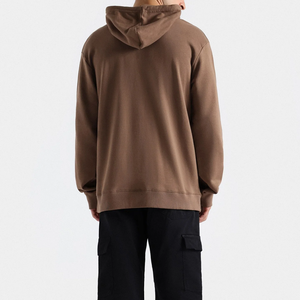 เสื้อกันหนาวมีฮู้ดของผู้ชายสีดำปักโลโก้ได้ตามต้องการผ้าฝ้ายหนาหนา400 GSM เสื้อฮู้ด - Product Image 4