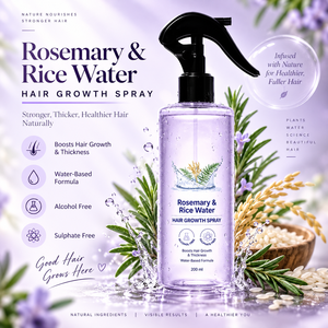 Spray de croissance capillaire 100% pur à l'eau de riz et au romarin 200ml, brume naturelle hydratante pour le cuir chevelu, pour des cheveux plus épais et plus forts, marque privée OEM - Product Image 2