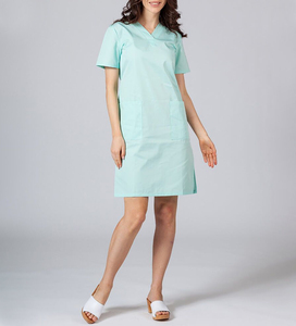 Uniforme Médico de Enfermera, Estilo Vestido, Cuello en V, Tejido, con 2 Bolsillos, Corte Ajustado, para Mujer - Product Image 2