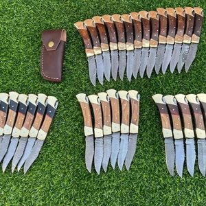 Navaja Plegable de Bolsillo con Bloqueo Trasero de Acero Inoxidable Damasco con Garantía de Resistencia al Óxido - Product Image 1