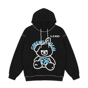 เสื้อฮู้ดพิมพ์ลายพัฟหลากสีเสื้อสไตล์ฮิปฮอปสตรีทเสื้อมีฮู้ดลำลองแฟชั่น - Product Image 2