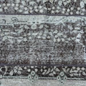 Turkish Runner Rug, 1.9x8.9 ft Vintage Rug, <b>Brown</b> Polka dot <b>Wool</b> Rug - Product Image 5