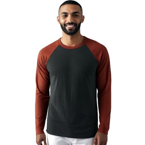 T-shirts pour hommes en coton raglan à manches longues col rond impression de haute qualité tenue décontracté en gros personnalisé Vente en gros - Product Image 6