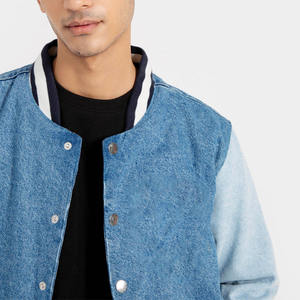 Blouson aviateur en cuir de luxe personnalisé lourd chenille brodé toile support avant imperméable coupe-vent boutonné matelassé - Product Image 3