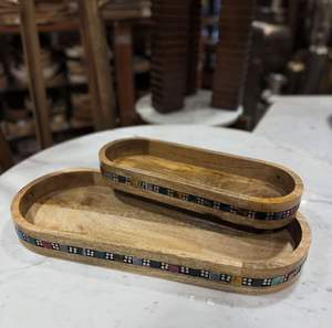 Handmade 100% Food Safe Wood Nuts Serving Trays Bowl Platters Charging Plate Exclusive High End Quality for Occasions Diwali - Product Image 2