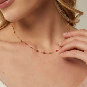 Collier gravé en pierres semi-précieuses mélangées 3MM, Thème Amour et Guérison, Écologique - Product Image 6