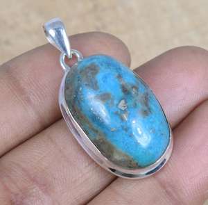 Handmade Turquoise Pendant 925 Sterling Silver Gemstone Jewelry Women Elegant Necklace Fashion <b>Gift</b> - Product Image 4