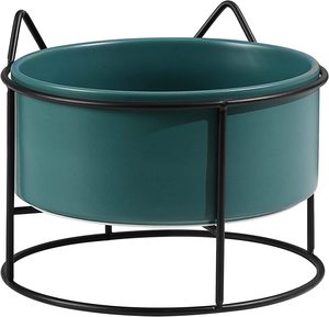 Prix de gros Bol pour chat en porcelaine de haute qualité Design surélevé pour petits chiens Nouveau Top Tendance Nourriture pour chat large incliné Métal - Product Image 1