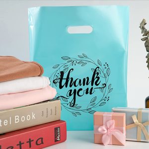 Impression personnalisée Hanpak Marque ISO9001 Certifié Sacs en plastique MERCHANDISE STORE Sacs personnalisés épaisseur bleu ciel 100% recyclables - Product Image 2