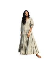 Robes à volants multi-niveaux en tissu de rayonne à imprimé floral pour femmes, robes à manches longues pour femmes, créateur de mode