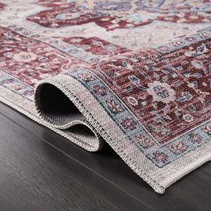 พรมลายเมดัลเลียนแบบเปอร์เซียสไตล์วินเทจแบบดั้งเดิมของเน็ตไลน์ โฮม ดีพอต ซักด้วยเครื่องได้ เหมาะสำหรับห้องนั่งเล่น-RW1008 - Product Image 6