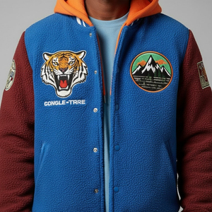 Best-seller Veste de baseball en chenille brodée sur mesure pour adultes et jeunes, coupe-vent, respirante, veste d'hiver pour hommes - Product Image 4