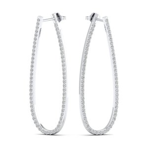 REYES Boucles d'oreilles en moissanite de 925 carats en forme de poire en argent sterling 1.8 pour femmes Personnalité de mariage Bijoux fins - Product Image 5