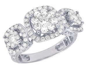 Moissanite Classic Style Engagement <b>Ring</b> for Women Elegant Sterling <b>Silver</b> VVS1-VVS2 Clarity Brilliant Cut <b>Statement</b> Fully Iced - Product Image 1
