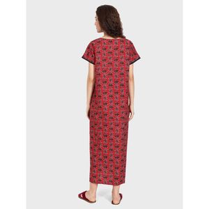 Evolove Women's Breathable Cotton Printed Full Length Maxi <b>Nighty</b> Sleepwear-Soft Comfortable <b>Long</b> Sleeve Quick Dry Custom Logo - Product Image 5