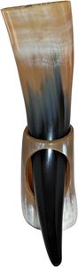 Corne à boire viking faite à la main, corne de buffle polie de qualité supérieure avec support en corne, objet décoratif - Product Image 4
