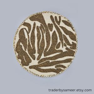 Beaded <b>Placemat</b> Handmade <b>Round</b> Charger for Luxury Dining & Holiday Decor Unique Piece Handmade Beaded, <b>Placemat</b>, Housewarming - Product Image 2