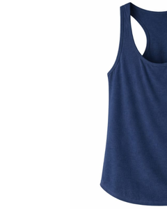 Débardeur dos nageur bleu marine personnalisé pour femme, sans manches, col rond, extensible et doux, idéal pour l'entraînement, le fitness, la gym et l'été - Product Image 2