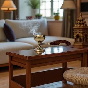 Brûleur d'encens de luxe brûleur d'encens tendance pour la méditation Temple culte salle de prière nouveauté élégant brûleur d'encens en laiton - Product Image 5