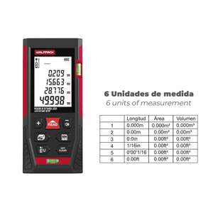 Misuratore di Distanza Laser con 10 Funzioni e Portata di 50m. Funziona con 2 batterie AAA (non incluse) - Product Image 4