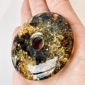 Donut de Ámbar Verde, Colgante de Donut Báltico Natural, Colgante Verde - Product Image 2